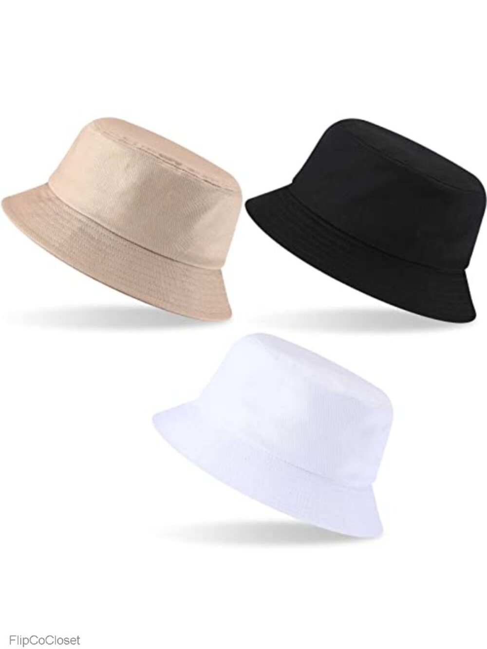 XXL Bucket Hats 3 Pack Cotton Wide Brim Oversize Fit Sun Hat Unisex
